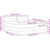vidaXL Postelja z Box Springom z Vzmetnico Temno Siva 160x200 cm Tkanina | Shoptok.si