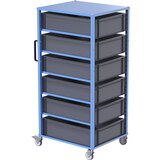 eurokraft pro transportni voziček za evro zaboje customline, za zaboje dxš 800 x 600 mm, modre barve, 6 zabojev, višina 210 mm | Shoptok.si