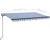 Tenda na ručno uvlačenje LED 400 x 300 cm plavo-bijela | Eponuda.com