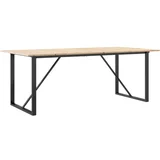 vidaXL Jedilna miza O okvir 200x100x75 cm trdna borovina lito železo, (21411751)