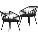 Maison Chic Vrtni stoli - Stol za vrt z blazinami 2 kosa poli ratan črne barve JS2131, (21877034) | Shoptok.si