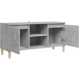 TV ormarić s nogama od masivnog drva boja betona 103,5x35x50 cm | Eponuda.ba