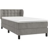 Box spring postelja z vzmetnico svetlo siva 90x200 cm žamet, (20790444) | Shoptok.si