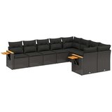 vidaXL 9-dijelni set vrtnih sofa s jastucima crni od poliratana | shoptok.hr