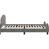  Otroški posteljni okvir z vznožjem Temno siva 80 x 200 cm Žamet, (5000104555) | Shoptok.si