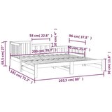  Dnevni ležaj na izvlačenje bijeli 2x(90x200)cm masivna borovina | shoptok.hr