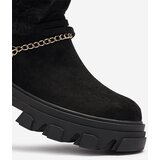 Resti Black women's eco-suede boots with chain Videric - Footwear | Shoptok.si