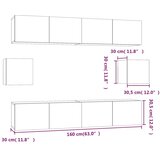  6-dijelni set TV ormarića siva boja betona drveni | shoptok.hr