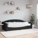  Dnevni krevet s madracem crni 90 x 200 cm od tkanine Cijene