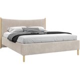 MID.YOU OBLAZINJENA POSTELJA 140 cm x 200 cm , les, tekstil, leseni material bež | Shoptok.si