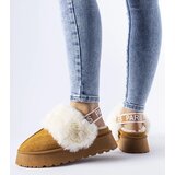 D/CEO Brown slippers with elastic and light fur Sangro | shoptok.hr