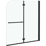 Sklopiva vrata za tuš-kabinu s 2 ploče ESG 120 x 140 cm crna | shoptok.hr