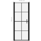  Vrata za tuš od kaljenog stakla 81 x 195 cm crna | shoptok.hr