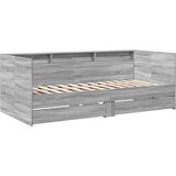 The Living Store Dnevna postelja s predali siva sonoma 75x190 cm inženirski les - Dnevna Postelja, (21498078) | Shoptok.si