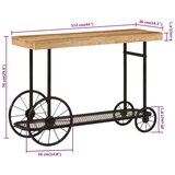 vidaXL Konzolna mizica 112x36x76 cm trden mangov les in železo | Shoptok.si