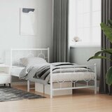 Metalni okvir kreveta uzglavlje i podnožje bijeli 100x190 cm | shoptok.hr