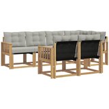 vidaXL Zunanja garnitura za sedenje 7 pcs Bela in svetlo siva, (5000280886) | Shoptok.si