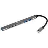 BakkerElkhuizen USB-C Hub 7-in-1 (3A+4C) USB Type-C 5000 Mbit /s Black, Gray Cijene
