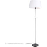 QAZQA Stoječa svetilka črna z belim platnenim senčilom nastavljiv 45 cm - Parte | Shoptok.si