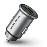 Auto punjač USB-A USB-C 18W sivi