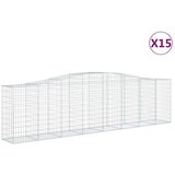  Lučne gabionske košare 15kom 400x50x100/120cm pocinčano željezo | shoptok.hr