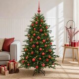  Umjetno božićno drvce s kuglicom 120 cm 150 LED lampica - 120 cm s LED-ima i crvenim lopticama | shoptok.hr