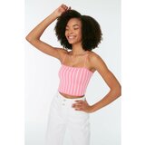 Trendyol Pink Striped Knitwear Blouse Cene