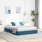  Ottomanska Okvir za krevet s pohranom s pohranom Baršun - Tamno plava 140 x 200 cm | shoptok.hr