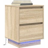  Noćni ormarić s LED svjetlima boja hrasta sonome 38x34x50 cm | shoptok.hr