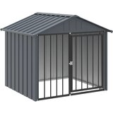  Kućica za pse s krovom crna 117 x 103 x 102 cm pocinčani čelik | shoptok.hr