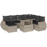  8-dijelni set vrtnih sofa od poliratana s jastucima svjetlosivi | shoptok.hr