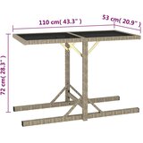  Vrtni stol bež 110 x 53 x 72 cm stakleni i poliratan | Eponuda.com
