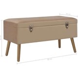 vidaXL Klop s prostorom za shranjevanje 80 cm bež žamet | Shoptok.si