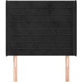 Uzglavlje s ušima crni 83x16x118/128 cm baršunasti | shoptok.hr