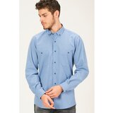 Dewberry G730 men's shirt-on blue Cene