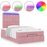 vidaXL Otomanski posteljni okvir z vzmetnicami roza 120x190cm žamet | Shoptok.si
