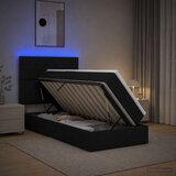  LED krevet za pohranu s madracem Crna 90 x 190 cm Tkanina | shoptok.hr