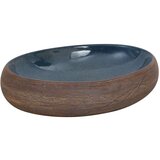 Nadgradni Nadpultni umivalnik rjav in moder ovalen 59x40x15 cm | Shoptok.si