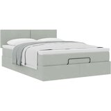 vidaXL Otomanski postelja z vzmetnico svetlo siv 140x200 cm žamet | Shoptok.si