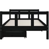  Okvir za dječji krevet s ladicama crni 90 x 190 cm od borovine | Shoptok.si
