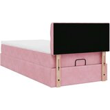 vidaXL Otomanski posteljni okvir z vzmetnico roza 100x200 cm žamet | Shoptok.si