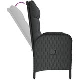  Nagibna vrtna klupa s jastucima 107 cm od poliratana crna | shoptok.hr