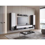 P & B Dnevni Regal Amadeo 2, Bela, Visoki Sijaj, Antracit, 4-Del. | Shoptok.si