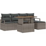 vidaXL Vrtna sedežna garnitura s shranjevanjem 6 pcs Siva Poly ratan, (5000021769) | Shoptok.si