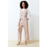 Trendyol Stone Double Breasted Vest Trousers Woven Bottom Top Set | shoptok.hr