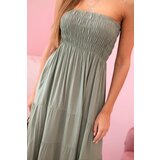 Kesi Włoski Women's viscose dress with elastic top khaki | shoptok.hr