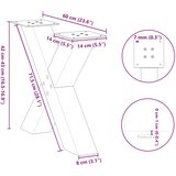  Noge za klub stolić u obliku slova X, 2 kom, crne, 60 x (42-43) cm, čelik | shoptok.hr