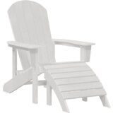 vidaXL Stol Adirondack s podnožjem Beli HDPE | Shoptok.si