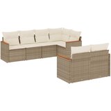  The Living Store Vrtna sedežna garnitura 7-delna z blazinami bež poli ratan - Vrtna Sedežna Garniture, (21451355) | Shoptok.si