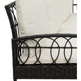  Sjedeća garnitura za vrt 2 pcs Crna i Krema Poli Rattan Čelik | shoptok.hr